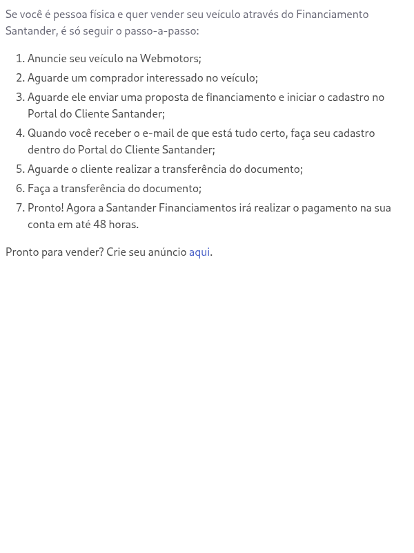 Quais são as etapas para vender financiado?