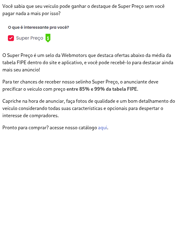 O que é Super Preço?