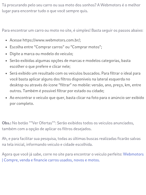 Escolhendo seu veículo