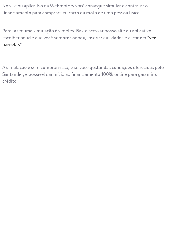 Como comprar com financiamento Santander de uma pessoa física?
