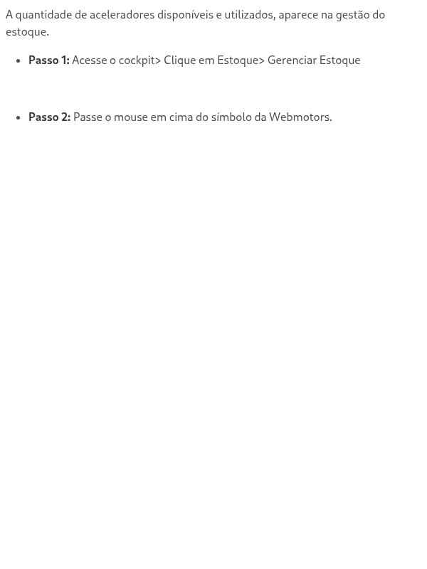 Como o lojista faz o controle de quantos aceleradores possui disponível?