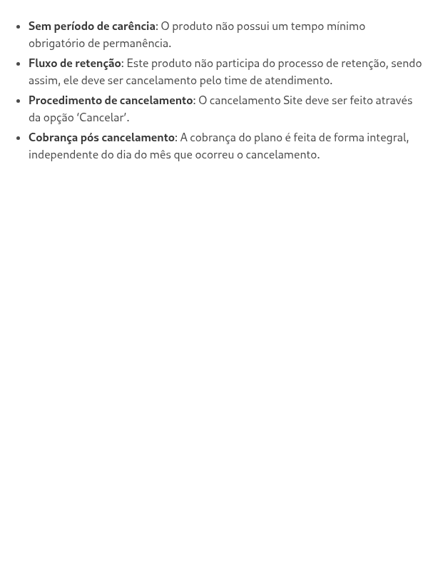 Quais são as regras de cancelamento?