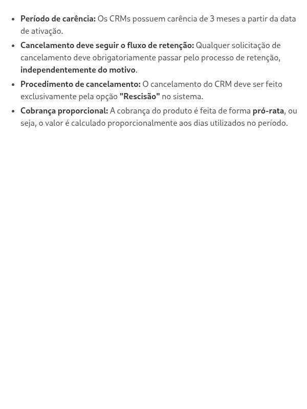 Quais são as regras de cancelamento?