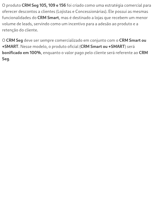 CRM Seg 105, 109 e 156