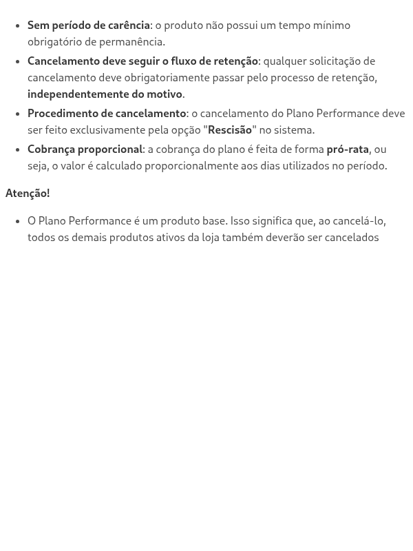Quais são as regras de cancelamento?