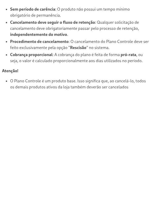 Quais são as regras de cancelamento?