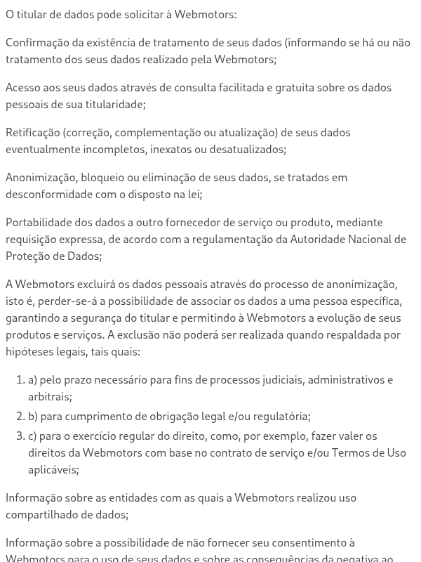 Quais os direitos dos titulares dos dados?