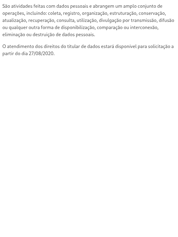 O que é considerado um tratamento de dado pessoal?