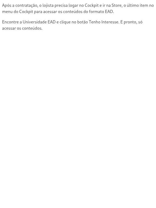 Como o lojista acessa a Universidade EAD?