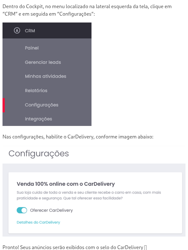Como incluir o selo do CarDelivery nos anúncios?