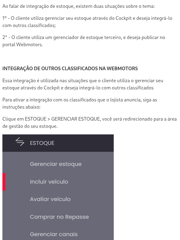 Como integrar o estoque?