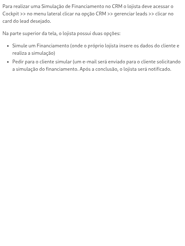 Como realizar uma simulação de financiamento no CRM?