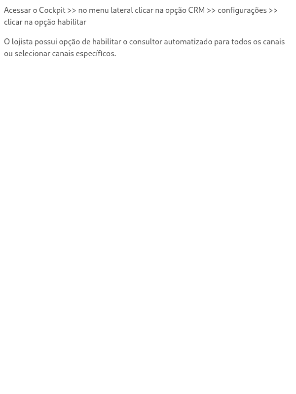 Como habilitar o consultor automatizado?