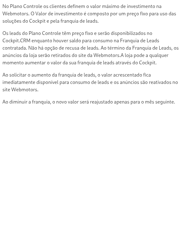 Como funciona o Plano Controle?