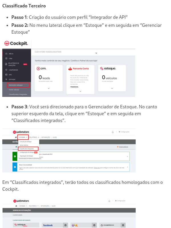Como ativar a integração com os canais homologados no Cockpit?