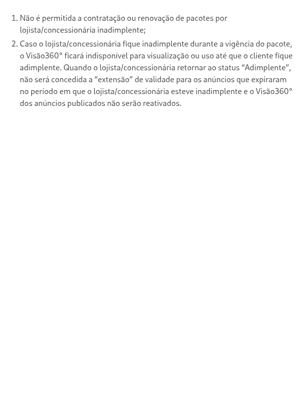 Como fica o status para cliente Inadimplente?