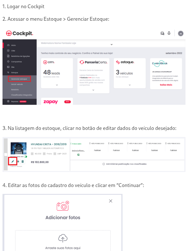 Como atualizar um anúncio com Visão360° ativo?
