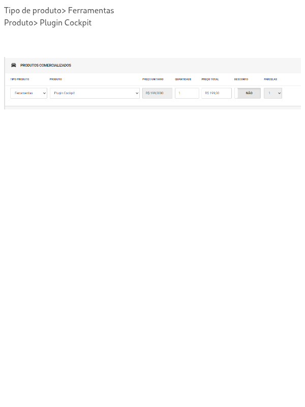 Como está cadastro o produto no HUB?
