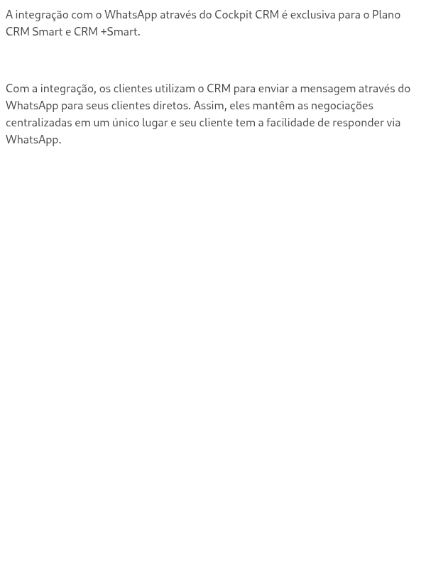 O que é integração com o WhatsApp?