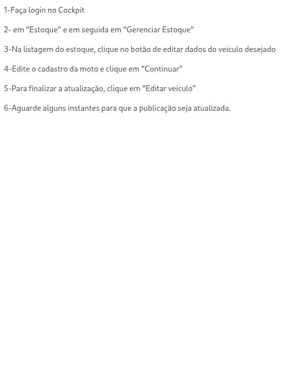 Como atualizar anúncios de moto nos canais?