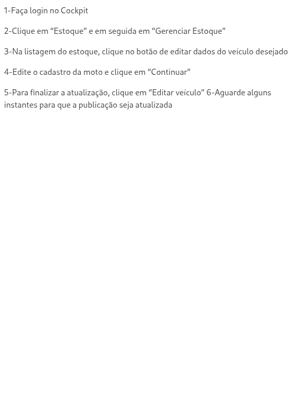Como atualizar anúncios de moto nos canais?