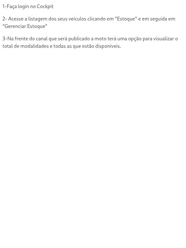 Como visualizar as modalidades disponíveis para publicação?
