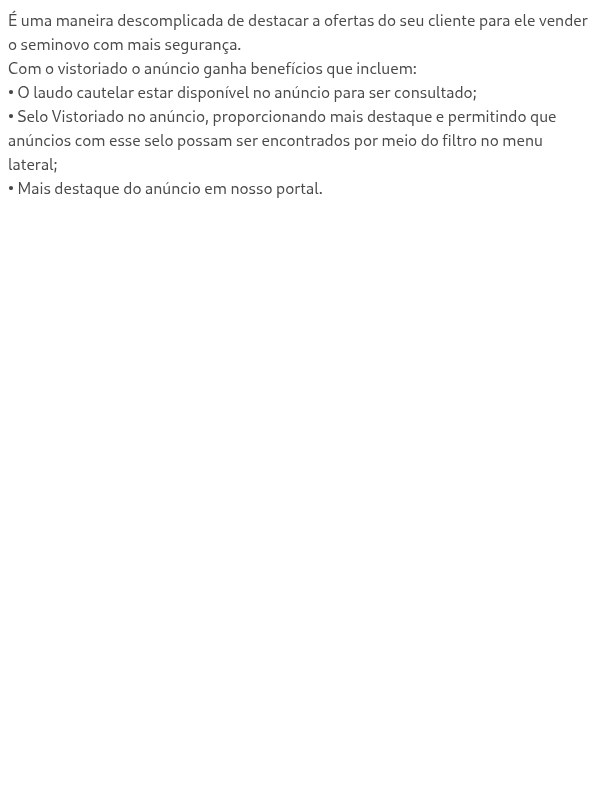 O que é o Vistoriado?