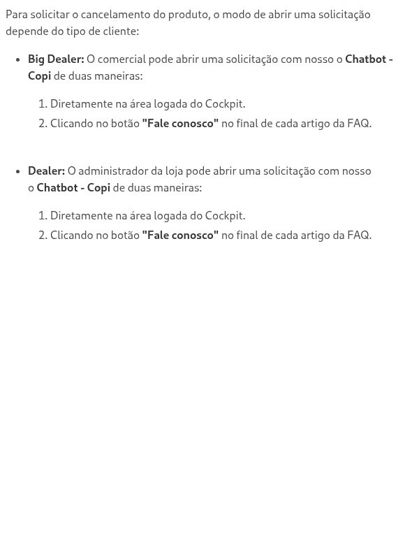 Como faço para cancelar o produto Vistoriado?