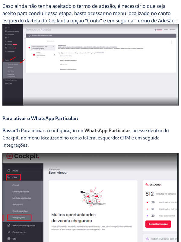 Como fazer a integração com o WhatsApp Particular?
