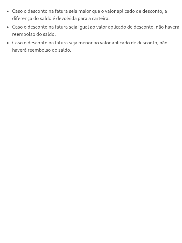 O desconto na fatura é concedido na fatura do mês vigente?