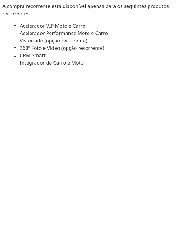 Quais produtos são elegíveis para compra recorrente?