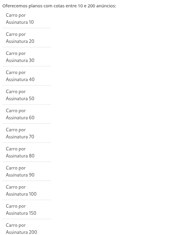 Quais os planos disponíveis?