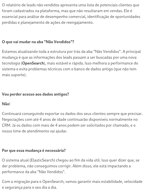 Exportação de Leads - Não vendidos