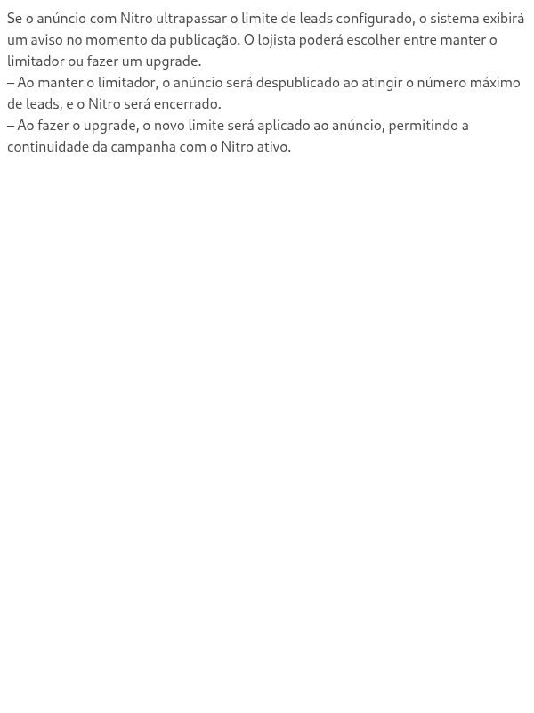 O que acontece se eu tiver um limitador de leads ativo?